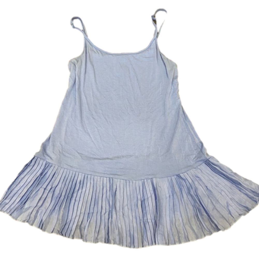 Soft surroundings rayon silk blend long line pleated ruffle hem